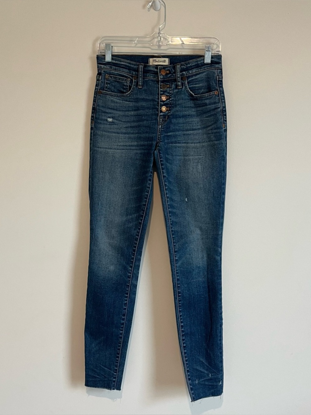 Madewell High-Rise Skinny Leg Blue Button-Fly Women's Jeans- Size 26T